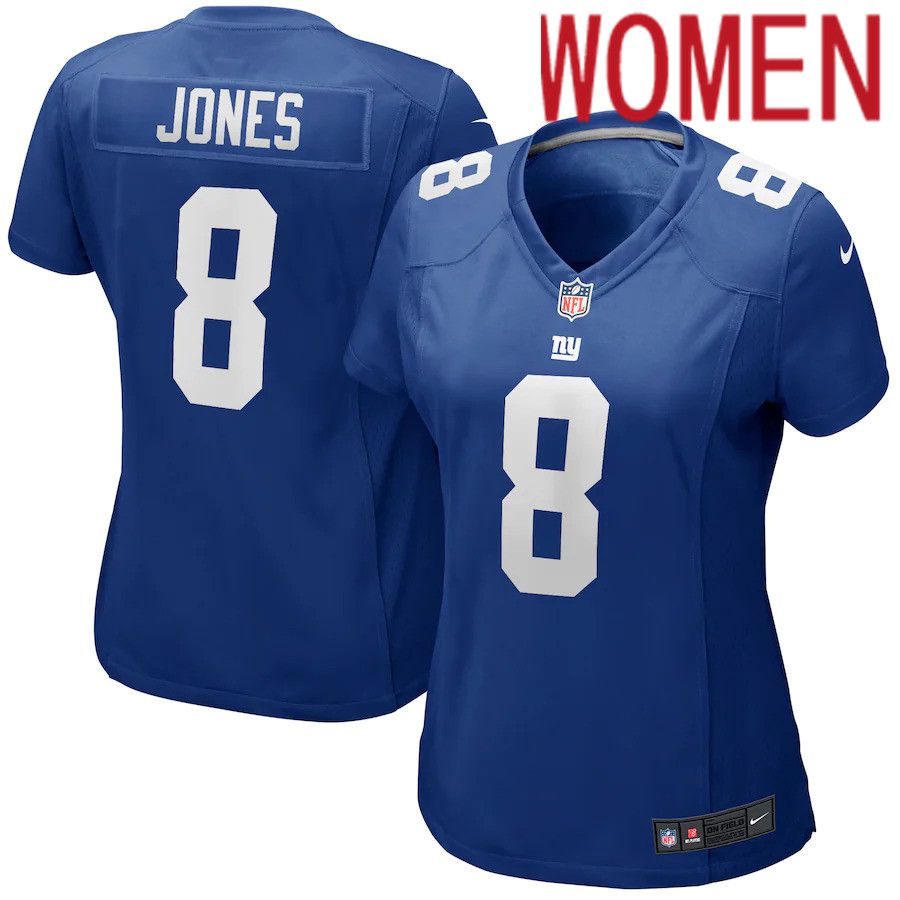 Women New York Giants 8 Daniel Jones Nike Royal Player NFL Jersey